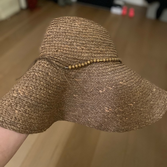 Bop Basics Shopbop Raffia brown braid sun hat floppy and wide ! New Never worn! - Picture 5 of 6